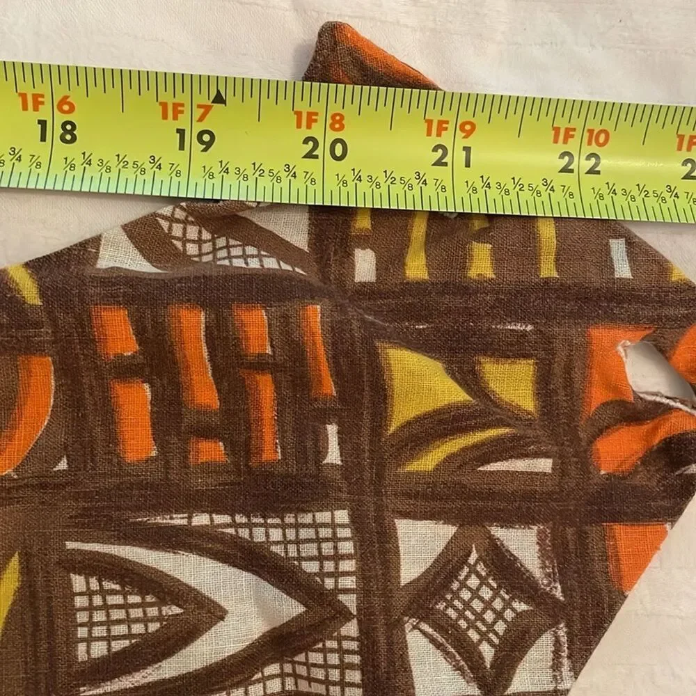 Vintage 1970s Brown Kitchen Bib Apron One Size Pocket Handmade